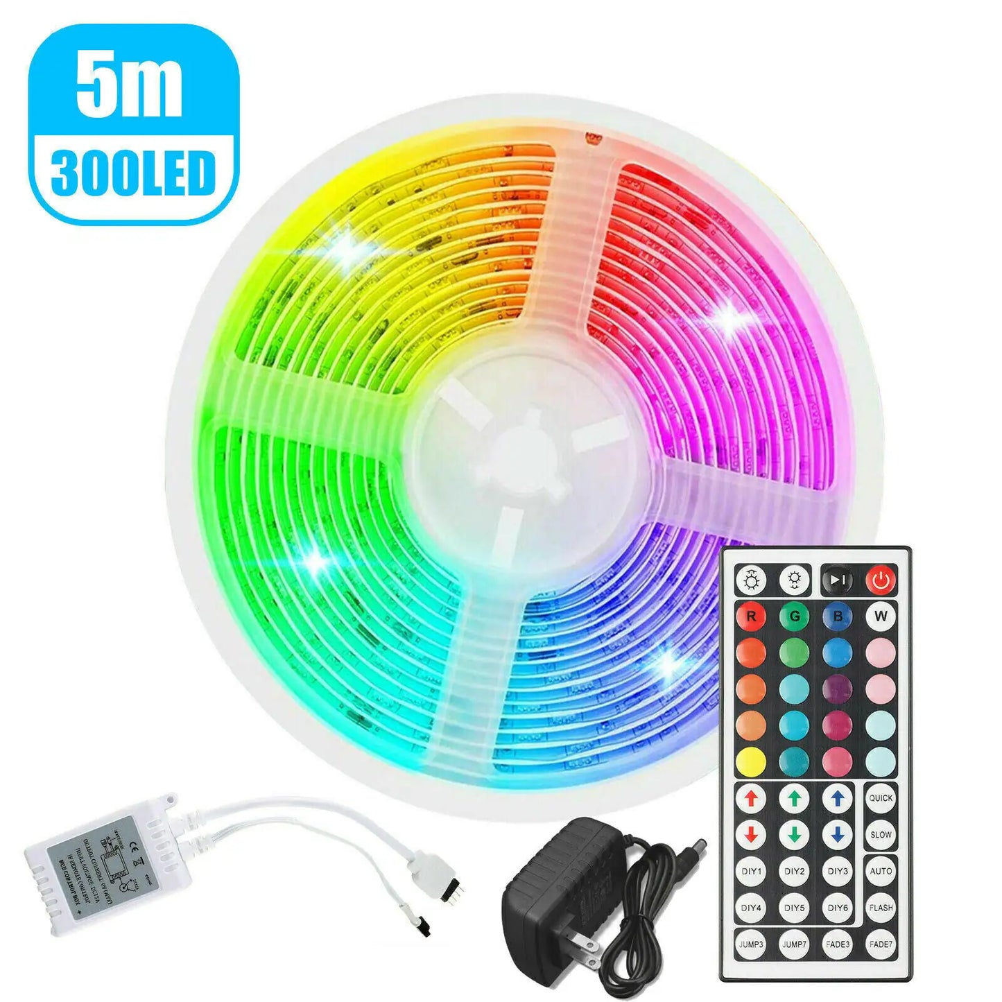 32ft Color-Changing LED Strip Lights with Remote – Mood Lighting for Rooms, TVs, & Parties