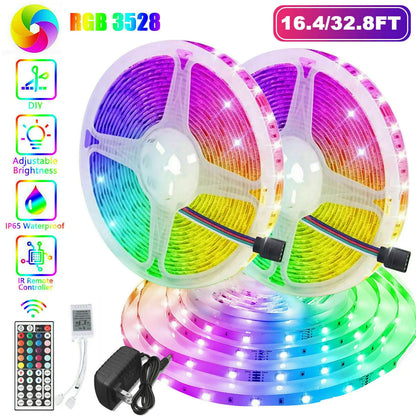 32ft Color-Changing LED Strip Lights with Remote – Mood Lighting for Rooms, TVs, & Parties